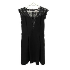 BCBGeneration Black Lace Cut Out Fit and Flare Knee Length Dress Size 8