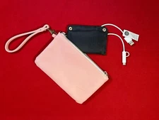 Tri-Coastal Design Pink Wristlet Power Bank Charging Wallet with Zipper Closure