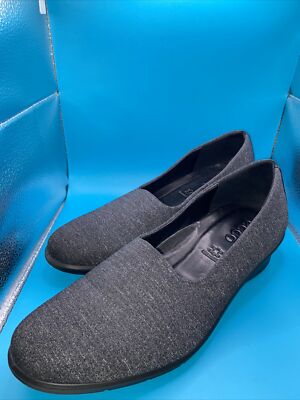 Ecco Ladies Slip-on Shoes  Gray Wedge Heel- Size 42 8/8.5 - Gore-Tex - Comfort