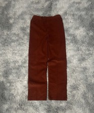 Vintage Perma-Prest Sears Corduroy Pants Stretch Waist Sz 32 Brown Orange Color