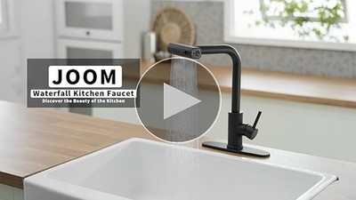 JOOM Kitchen Sink Faucet Black Pull Down/Out Sprayer Swivel Single Handle Mixer