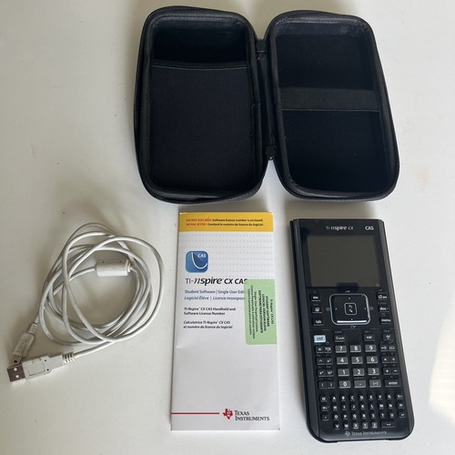 Calcolatrice grafica TI nspire CX CAS con cover, custodia e cavo di ricarica