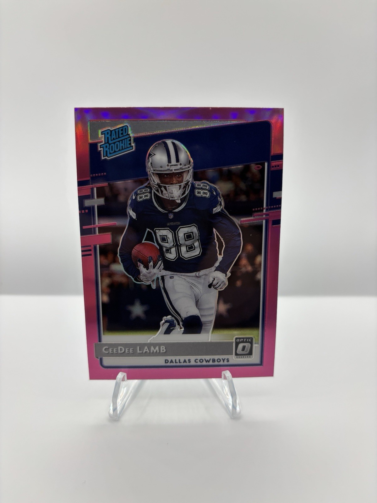 2020 Panini Donruss - Rated Rookie CeeDee Lamb #P-306 Optic Preview Pink Prizm