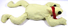 FROG BEAN BAG TOY w/ RED BOW , 12" LONG , CLEAN PRE-OWNED