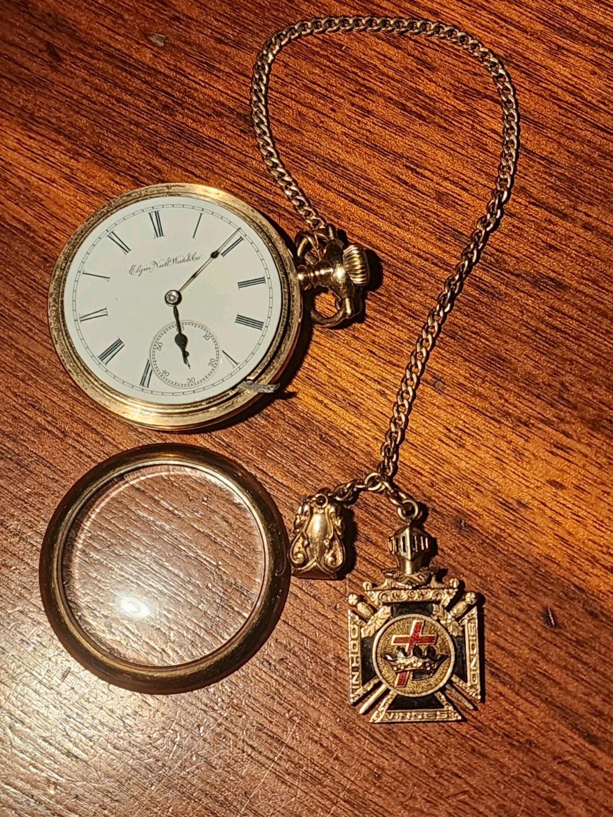 Elgin Natl Watch Co. With KNIGHTS TEMPLAR  FOB.