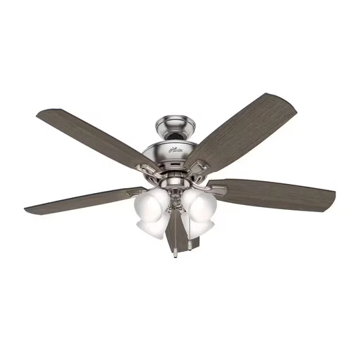 Amberlin 52 In. Indoor Brushed Nickel LED Ceiling Fan with Light Kit - Picture 1 of 12