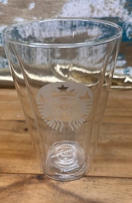 STARBUCKS TEAVANA  14oz BODUM DOUBLE WALL GLASS CUP SIREN ETCHED 2011 RARE