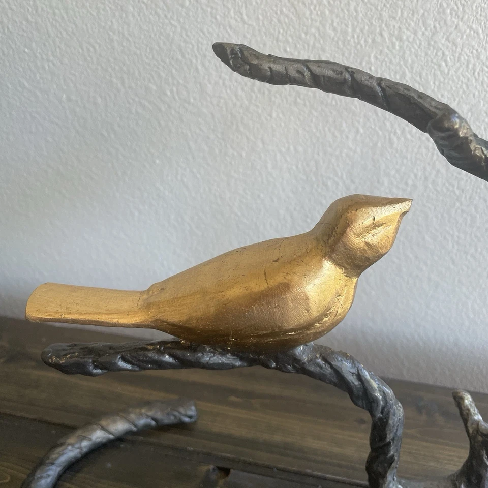 Escultura de hierro forjado oro Uttermost 19936 pájaros en una extremidad 18 X 14 pulgadas Foto 3 de 4
