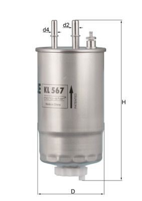 Fuel filter In-Line Filter KL 567 MAHLE for FIAT ALFA ROMEO CITROËN PEUGEOT OPEL - Image 17