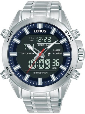 Lorus RW665AX9 Mens Watch Analog-Digital Alarm Chronograph 45mm 10ATM