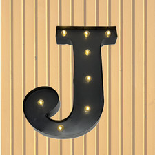 Lighted Metal Letter "J" Wall Decor 14" Hanging Only Monogram Accent