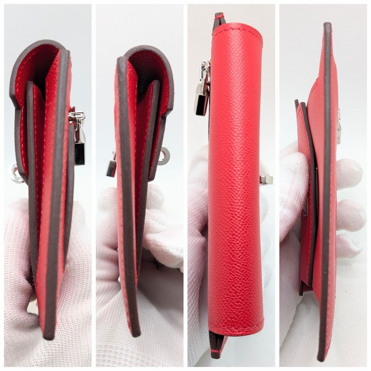 Hermes Kelly Pocket Compact Veau Epson Coin Case Wallet image 4