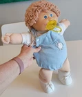 Vintage Cabbage Patch Kids Doll W/ Pacifier Orig. Clothes Blond Blue Eyes- Shoes