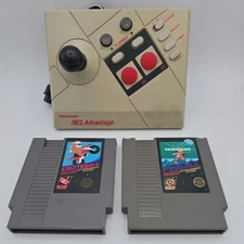 Nintendo NES Advantage Joystick Controller Arcade 2 games; pinball excitebike