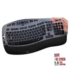 Keyboard Cover for Logitech K350 MK570 MK550 Wireless Wave Keyboard, Black