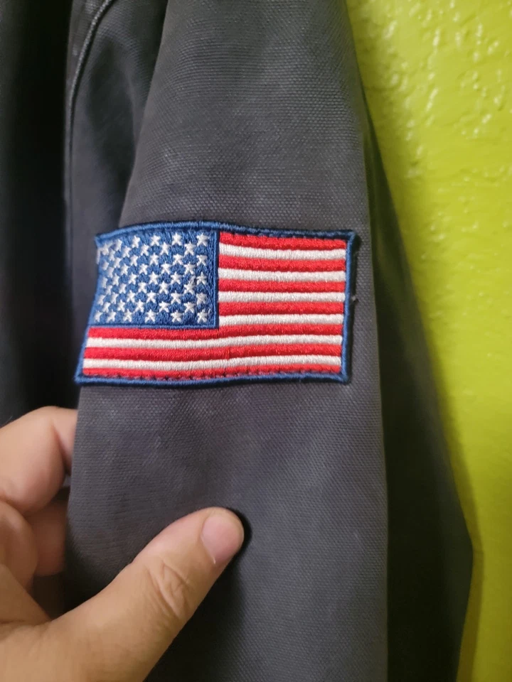 Chaqueta a Presión Para Hombres XL Gris Lona Edredón Forro Resistente Trabajo Ropa de Trabajo Abrigo Foto 2 de 4