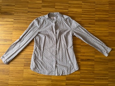 Emily van den Bergh Bluse Gr 40 Langarm Damen Designer Bluse Rose mit Muster TOP
