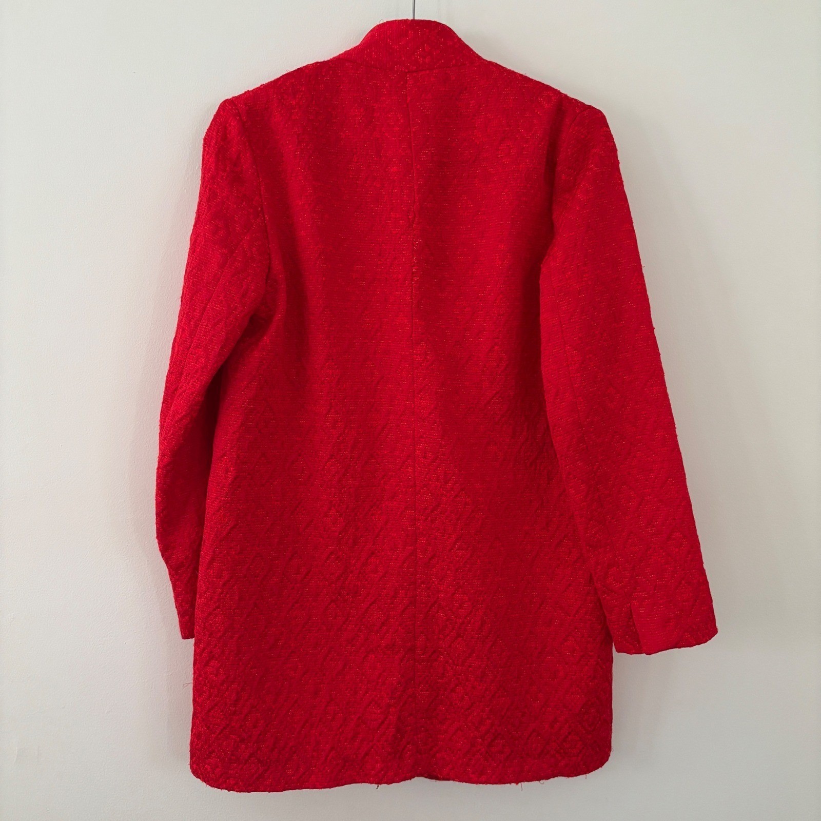 Zara Basic Red Textured Outerwear Department Blaz… - image 13