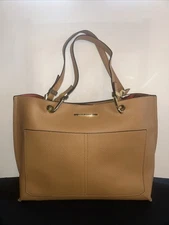 New STEVE MADDEN Tote Bag in PAPAYA w/ Floral Clutch Gorgeous!!