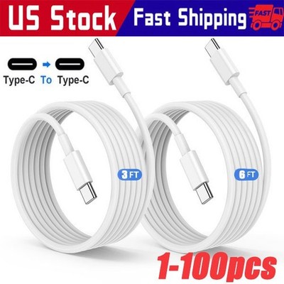 USB-C to USB C Type-C Fast Charging Data SYNC Charger Cable Cord 3/6/10FT lot