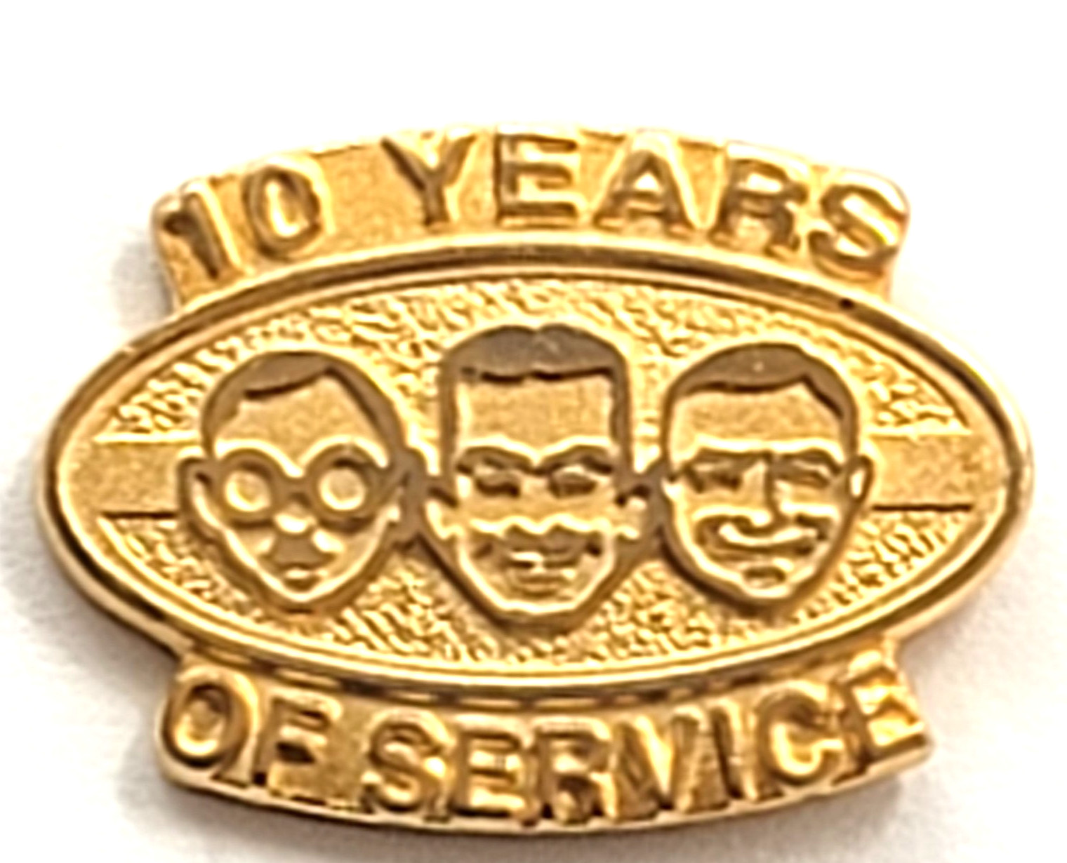 Pep Boys Manny Moe Jack 10 Years Service Pin Gold Tone Employee Award Auto Parts