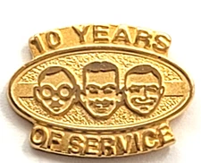 Pep Boys Manny Moe Jack 10 Years Service Pin Gold Tone Employee Award Auto Parts