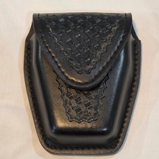 Safariland Handcuff Pouch 190-2 27 22 Black Basketweave Leather Duty Gear