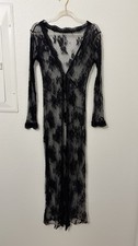 Whimsical Sheer Delicate Lace Duster Whimsigoth Fairy Grunge Festival Vamp Boho