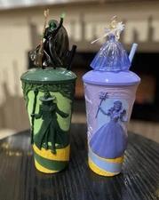 Brand New Wicked For Good Glinda & Elphaba Tumbler Gripper Cup Set AMC In Hand