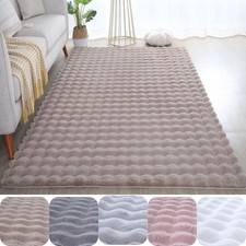 Flauschiger Hochflor-Teppich Wohnzimmer Super Weich Plüschig Kuschelig Felloptik