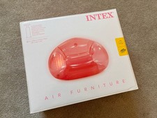 NUEVO/SELLADO - Silla Inflable Bolsa Sin Frijoles Intex - Rosa Transparente 54x50x2 pulgadas
