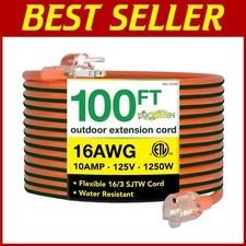 Heavy Duty 16/3 SJTW Cable - Lighted End, Moisture Resistant