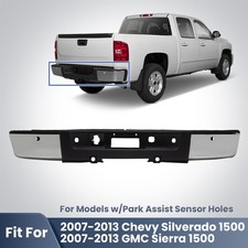 For 2007-2013 2011 Gmc Sierra 1500 Rear Bumper Assembly Chrome W Sensor Holes