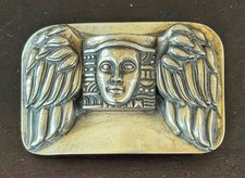 Vintage Silver Women of the World Belt Buckle. Kieselstein Cord, 1993.