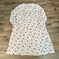 Aria Collection Nightgown Womens Size L Long Sleeve Cardinal Soft Plush Pockets