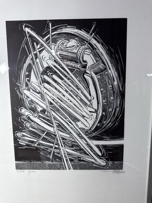 Vintage Emiel Hoorne Belgian Wood Cut Lithograph Hand Signed White Span 129/250