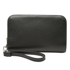 Louis Vuitton Taiga Pochette Baikal Pre-Loved Clutch Bag Black