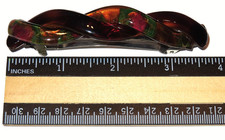 HELFRANCE Hair Clip Barrette HF French Art Colorful Twisted Lucite 3.75 inch