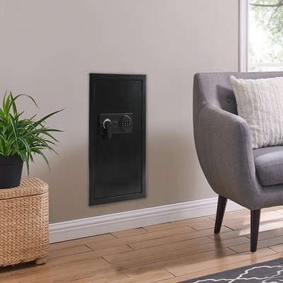Wall Embedded Mounted Safe, Steel Hidden Wall Safe, Jewelry Cash Safe W/ 2* Keys