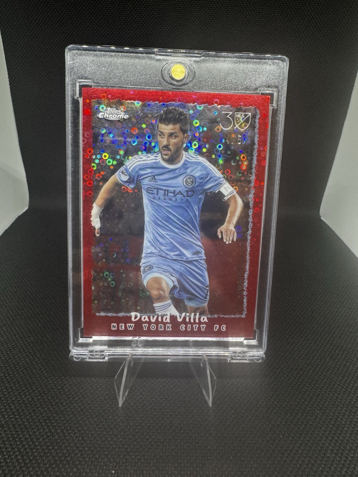 Topps Chrome MLS 2025 30th Anniversary Insert David Villa NYCFC Card #NF-16 4/5