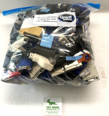 #ad 7lbs of Gold Platted Computer Connector Ends For Scrap Gold Recovery $39.95