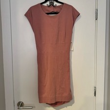 New Anthropologie Mauve Pink Cap Sleeve Back Cutout Mini Dress Women's sz 16