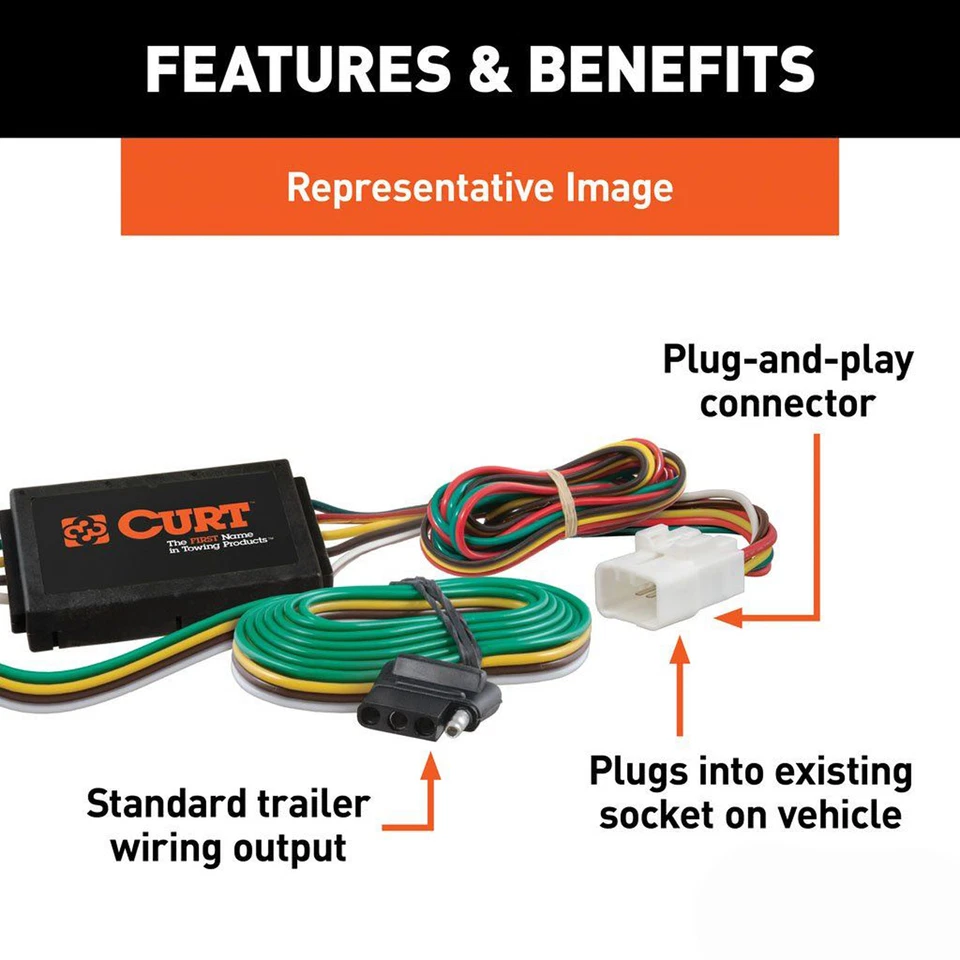 Curt Trailer Hitch Wiring Connector 55367 For 00-00 Toyota Tundra W Tommy Gate - Изображение 2 из 4