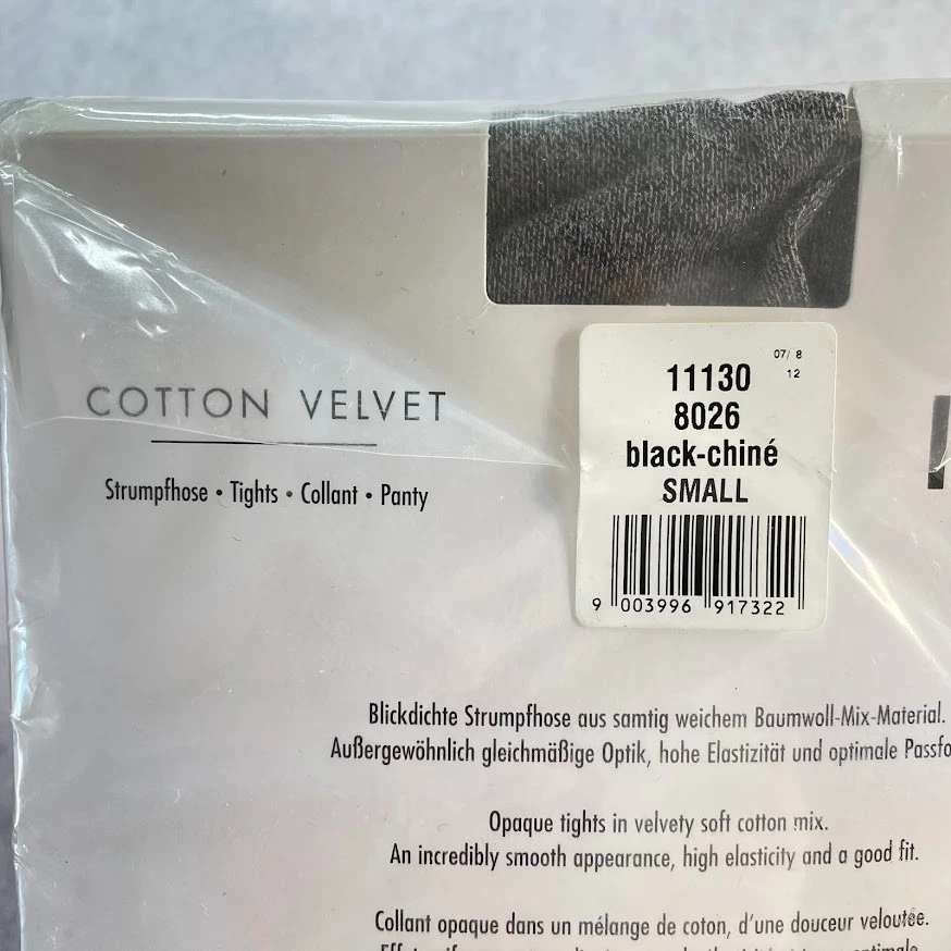 Medias Wolford Algodón Terciopelo Negras NUEVAS EN PAQUETE SELLADO Mujer Talla S Foto 4 de 4