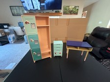 Our Generation School Accessory Set with 3-Tier Locker, Desk, and Rolling File C