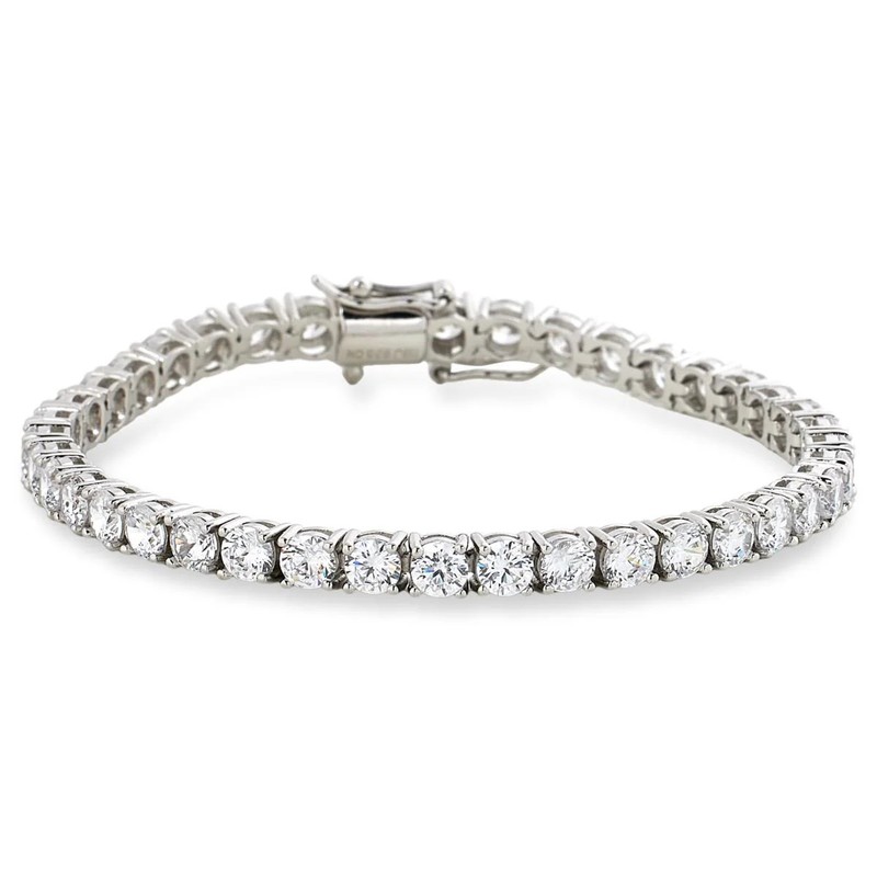 Absolute Sterling Silver Magic Magnet Clasp Star-shape Line Bracelet, 7"