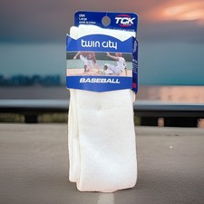 Unisex Socks Large NWT Acrylic White 10-13 TCK Baseball Football OTC Length