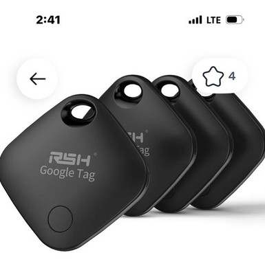 Key Finder 4 Pack Tag with Case Bluetooth Tracker for Luggage Works with Appl...