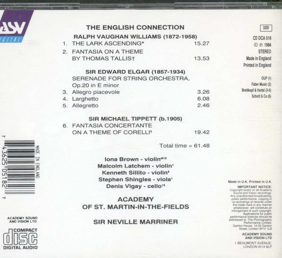 Cddca518 Neville Marriner / Akademie Von St. Martin In The Fields Englisch - Bild 2 von 3
