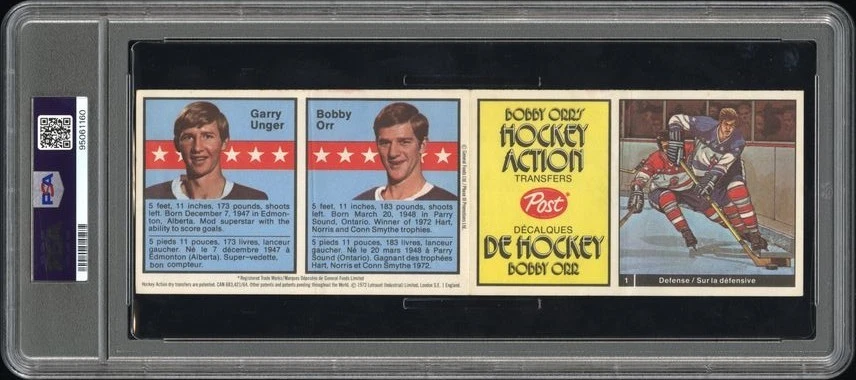 PSA 2 BOBBY ORR HOF 1972 POST ACTION TRANSFER UNGER GRADED GOOD HOCKEY NHL TPHLC - Image 2 of 2